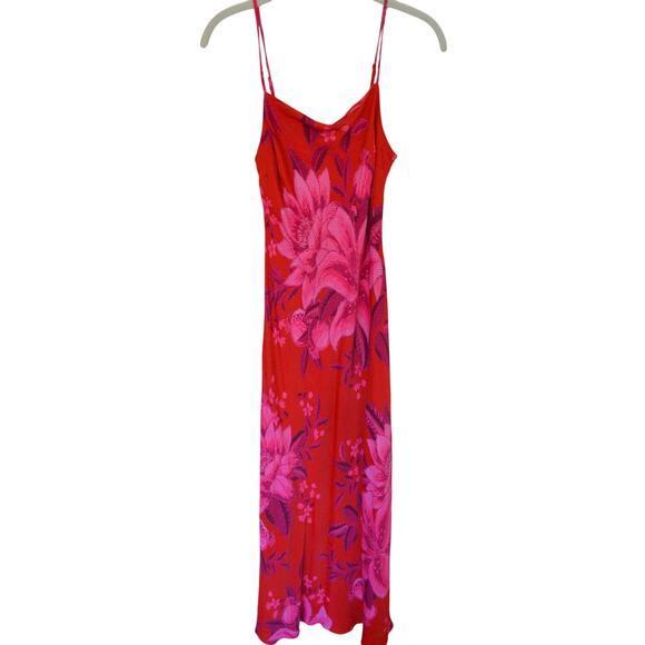 Farm Rio Summer Fruit Satin Maxi Slip Dress Size Medium - Picture 2 of 5
